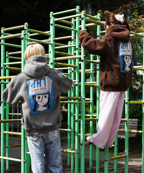 over print(オーバープリント)の「overprint/オーバープリント/【LHP EXCLUSIVE】SHOPPER Bonding Boa Hoodie(パーカー・メンズ・グレー/ブラック/ブラウン・M/L/XL/S)」の10枚目の写真