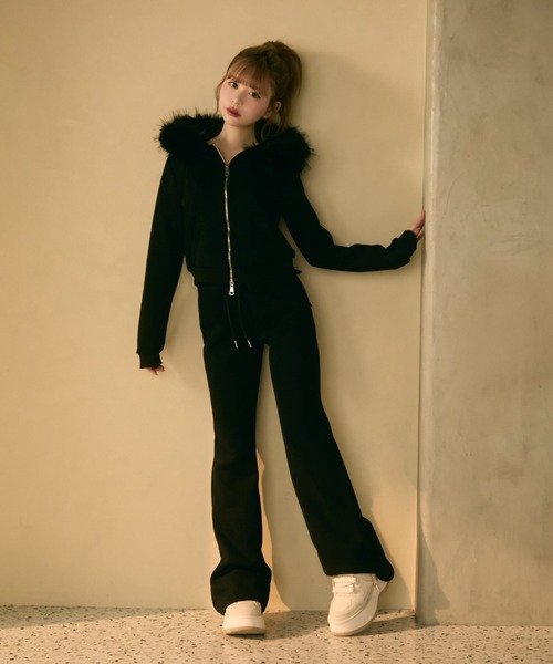 セール】フェイクファーフード付きセットアップ（セットアップ