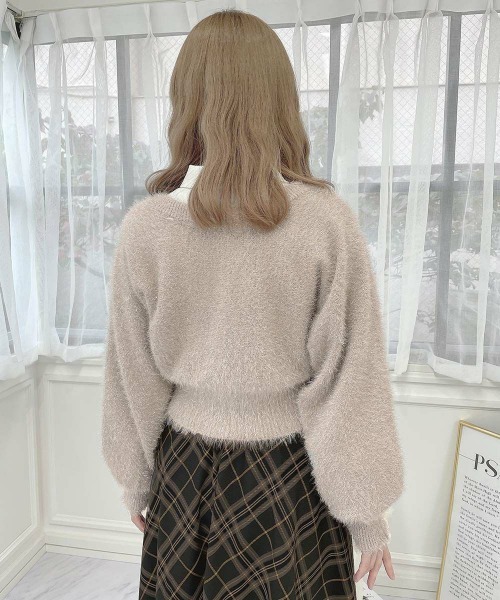 an another angelus（アンアナザーアンジェラス）の「アソート釦ラメシャギーニットカーディガン/fint フィント（カーディガン/ボレロ・レディース・オフホワイト/ライトグレー/ライトベージュ・FREE）」の9枚目の写真