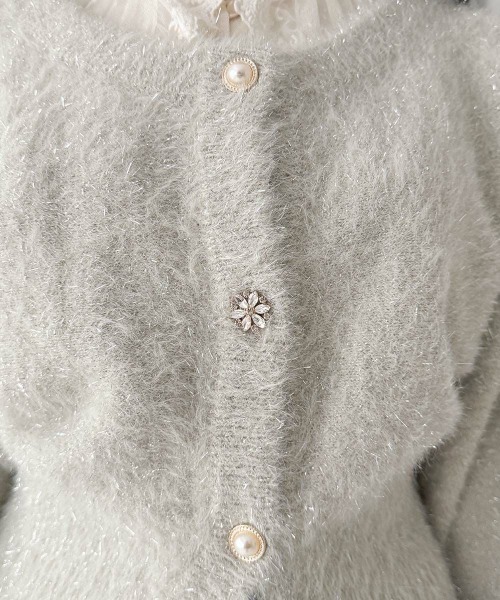 an another angelus（アンアナザーアンジェラス）の「アソート釦ラメシャギーニットカーディガン/fint フィント（カーディガン/ボレロ・レディース・オフホワイト/ライトグレー/ライトベージュ・FREE）」の13枚目の写真