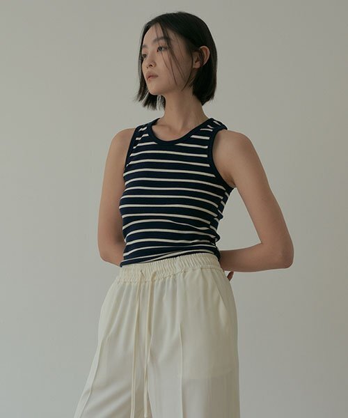 LINGSEOUL(リングソウル)の「stripe sleeveless-navy(Tシャツ/カットソー・レディース・その他・FREE)」の4枚目の写真