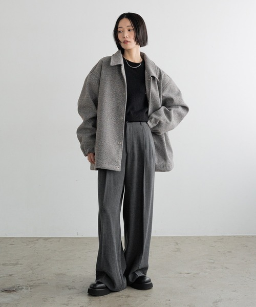 LOWRYS FARM（ローリーズファーム）の「【LFM(U)】メルトンコーチジャケット　 620885（ブルゾン・メンズ・グレー/ブラック・MEDIUM/LARGE）」の4枚目の写真