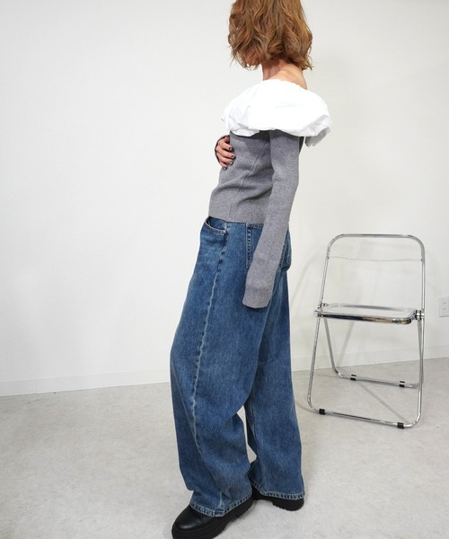 gossara(ゴサラ)の「クールクールパフオフショルPO(ニット/セーター・レディース・ブラウン/杢グレー/ブラック・FREE)」の5枚目の写真