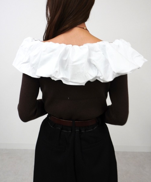 gossara(ゴサラ)の「クールクールパフオフショルPO(ニット/セーター・レディース・ブラウン/杢グレー/ブラック・FREE)」の9枚目の写真