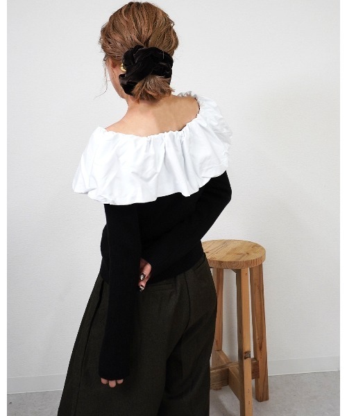 gossara(ゴサラ)の「クールクールパフオフショルPO(ニット/セーター・レディース・ブラウン/杢グレー/ブラック・FREE)」の15枚目の写真