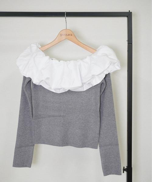 gossara(ゴサラ)の「クールクールパフオフショルPO(ニット/セーター・レディース・ブラウン/杢グレー/ブラック・FREE)」の17枚目の写真