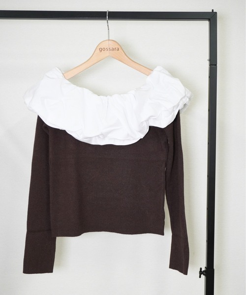 gossara(ゴサラ)の「クールクールパフオフショルPO(ニット/セーター・レディース・ブラウン/杢グレー/ブラック・FREE)」の18枚目の写真
