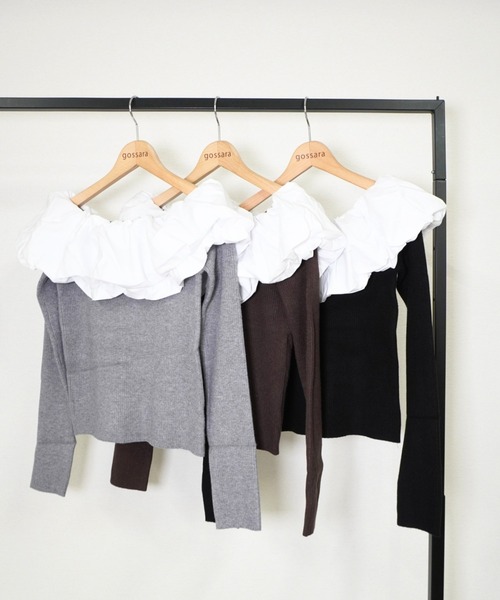 gossara(ゴサラ)の「クールクールパフオフショルPO(ニット/セーター・レディース・ブラウン/杢グレー/ブラック・FREE)」の20枚目の写真