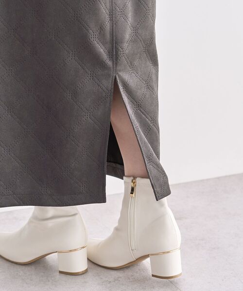 ELENCARE DUE（エレンカーレデュエ）の「・ELENCARE DUE エンボスナロースカート（スカート・レディース・ブラウン/チャコールグレー/アイボリー・FREE）」の9枚目の写真