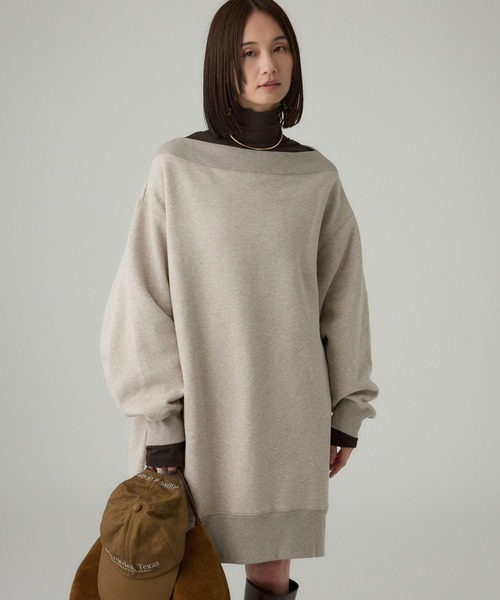 BABYLONE（バビロン）の「オフショルスウェットミニワンピ（ワンピース・レディース・ベージュ/チャコール・フリー）」の15枚目の写真