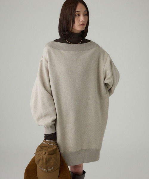 BABYLONE（バビロン）の「オフショルスウェットミニワンピ（ワンピース・レディース・ベージュ/チャコール・フリー）」の16枚目の写真