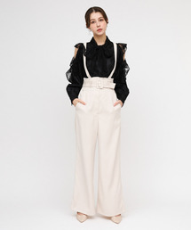 ROYAL PARTY | サスペンダー付ハイウエストワイドパンツ(その他パンツ)