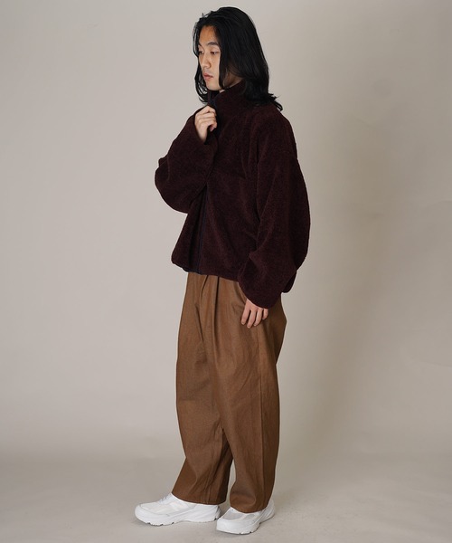 Aphlotus（アプロタス）の「ボアフリースジャケット（ブルゾン・メンズ・パープル/マルーン/チャコールグレー・LARGE/SMALL/MEDIUM）」の4枚目の写真