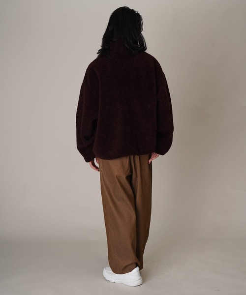 Aphlotus（アプロタス）の「ボアフリースジャケット（ブルゾン・メンズ・パープル/マルーン/チャコールグレー・LARGE/SMALL/MEDIUM）」の5枚目の写真