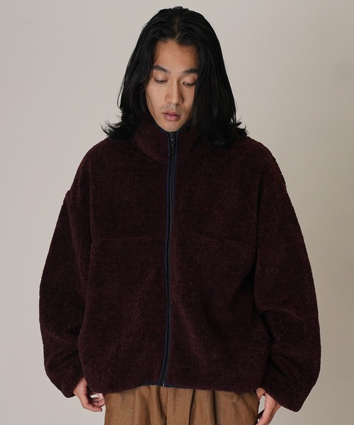 Aphlotus（アプロタス）の「ボアフリースジャケット（ブルゾン・メンズ・パープル/マルーン/チャコールグレー・LARGE/SMALL/MEDIUM）」の7枚目の写真