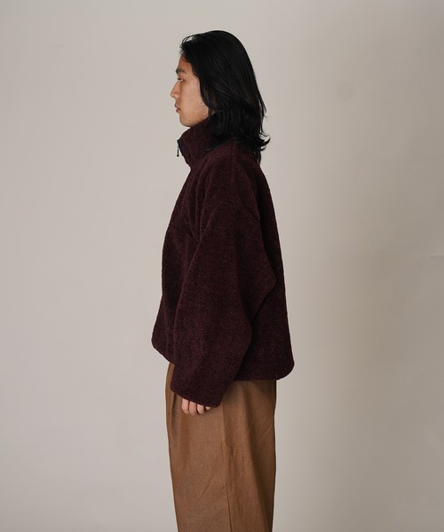 Aphlotus（アプロタス）の「ボアフリースジャケット（ブルゾン・メンズ・パープル/マルーン/チャコールグレー・LARGE/SMALL/MEDIUM）」の9枚目の写真