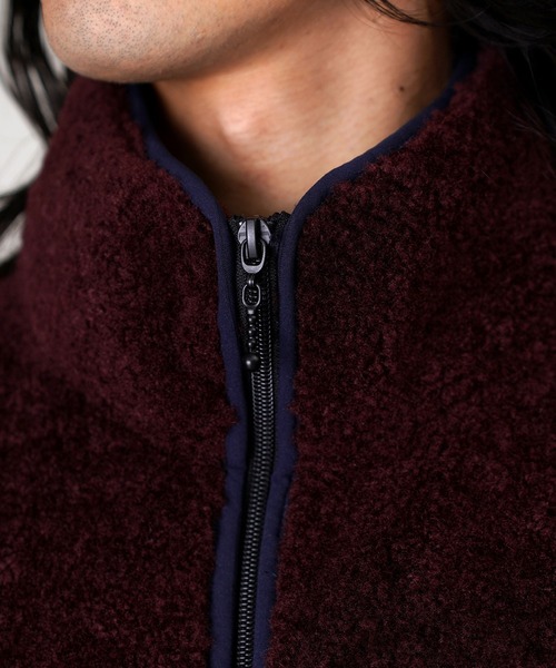 Aphlotus（アプロタス）の「ボアフリースジャケット（ブルゾン・メンズ・パープル/マルーン/チャコールグレー・LARGE/SMALL/MEDIUM）」の11枚目の写真