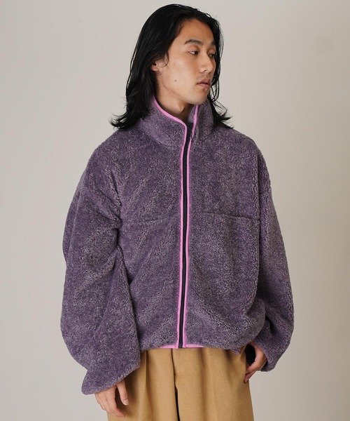 Aphlotus（アプロタス）の「ボアフリースジャケット（ブルゾン・メンズ・パープル/マルーン/チャコールグレー・LARGE/SMALL/MEDIUM）」の19枚目の写真