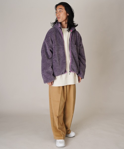 Aphlotus（アプロタス）の「ボアフリースジャケット（ブルゾン・メンズ・パープル/マルーン/チャコールグレー・LARGE/SMALL/MEDIUM）」の20枚目の写真