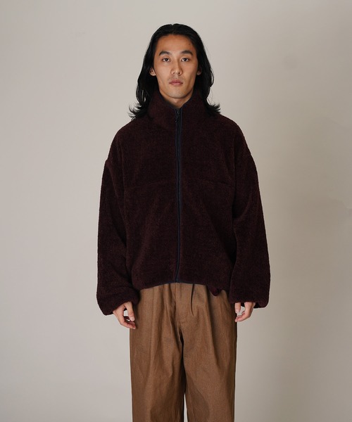 Aphlotus（アプロタス）の「ボアフリースジャケット（ブルゾン・メンズ・パープル/マルーン/チャコールグレー・LARGE/SMALL/MEDIUM）」の8枚目の写真