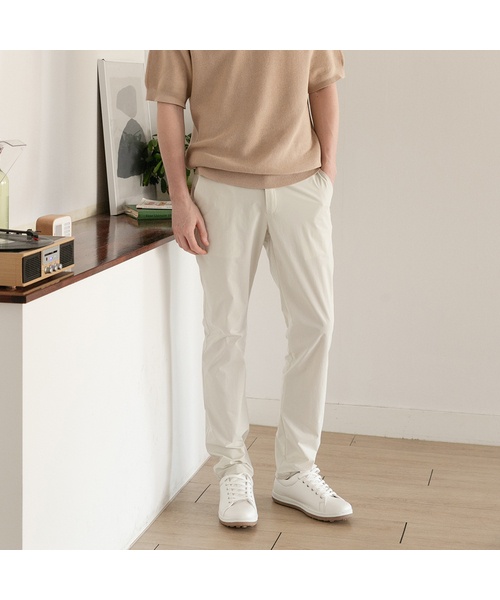 SELITIO(セレティオ)の「男性ロゴポイントベーシックパンツベージュ(その他パンツ・メンズ・ベージュ・30/32/34/36/38)」の1枚目の写真