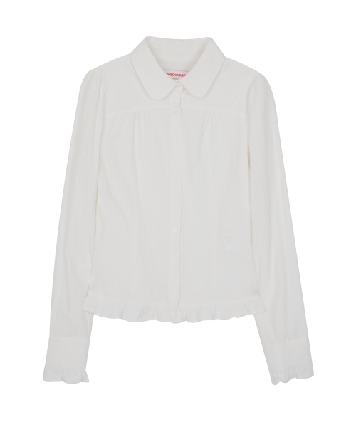 フリルラウンドカラーシャツ