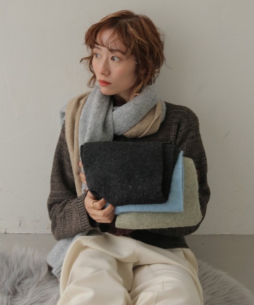 CLEIO（クレイオ）の「【CLEIO】チャーム付き無地マフラー SIMPLE PLAIN MUFFLER WITH CHARM/737-14660（マフラー・レディース・サックスブルー/グレー/チャコール/ベージュ/ブラウン/ライトグリーン・FREE）」の16枚目の写真