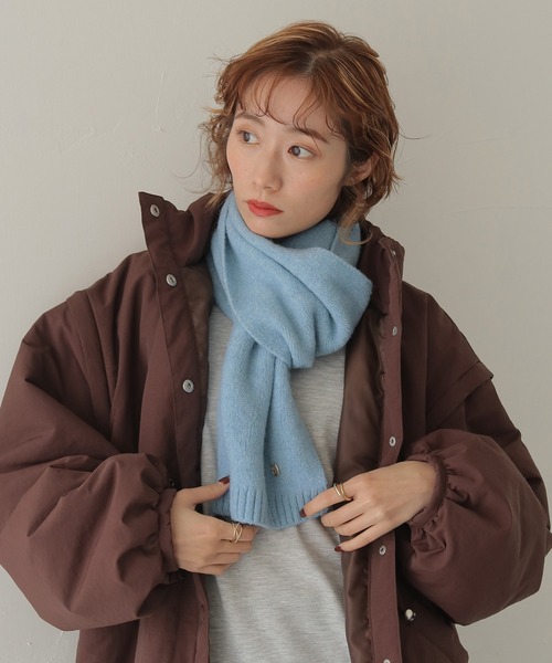 CLEIO（クレイオ）の「【CLEIO】チャーム付き無地マフラー SIMPLE PLAIN MUFFLER WITH CHARM/737-14660（マフラー・レディース・サックスブルー/グレー/チャコール/ベージュ/ブラウン/ライトグリーン・FREE）」の12枚目の写真