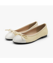 SAPPUN（サプン）の「Yuria Two Tone Suede Ribbon Flats (1cm)（バレエシューズ）」