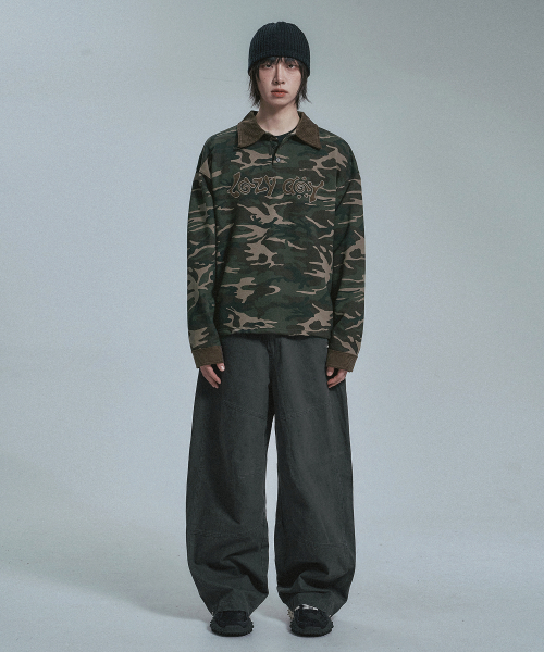 MOO(エムオーオー)の「アプリケカモラグビーTシャツ - カーキ(ポロシャツ・メンズ・カーキ・MEDIUM/LARGE)」の2枚目の写真