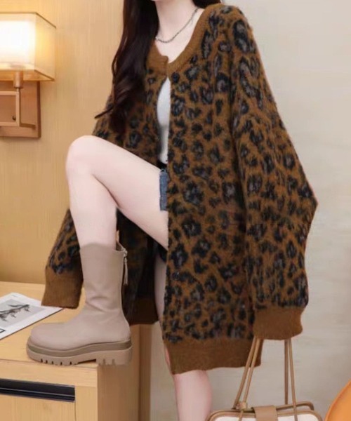 ﾚｵﾊﾟｰﾄﾞ柄ｵｰﾊﾞｰｻｲｽﾞｶｰﾃﾞｨｶﾞﾝ
