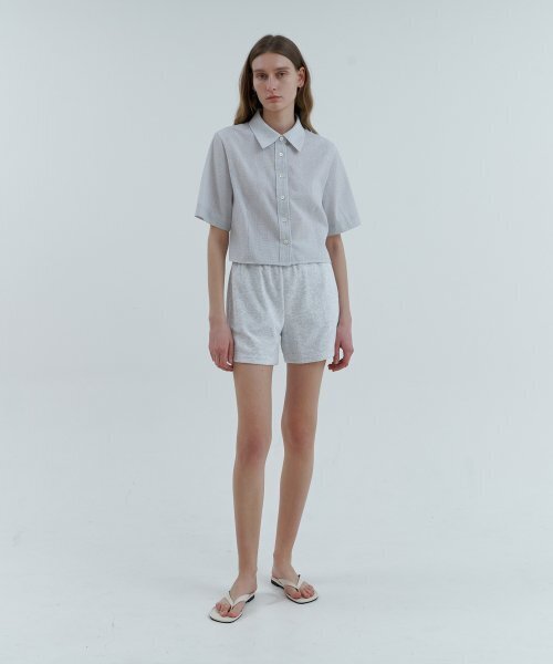 STEP AROUND(ステップアラウンド)の「テリー ハーフパンツ_ライトグレー(その他パンツ・レディース・その他・SMALL/MEDIUM)」の1枚目の写真
