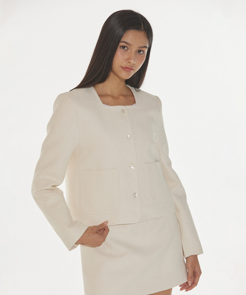 DEARSTALKER(ディアストーカー)の「CLASSY BOUCLE TWEED JACKET - CREAM(その他アウター・レディース・その他・FREE)」の1枚目の写真