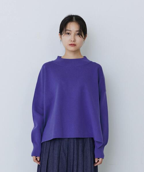 conges payes ADIEU TRISTESSE(コンジェ ペイエ アデュートリステス)の「ミラノリブモックネックニットプルオーバー(ニット/セーター・レディース・ピンク/パープル/ミント・FREE)」の9枚目の写真