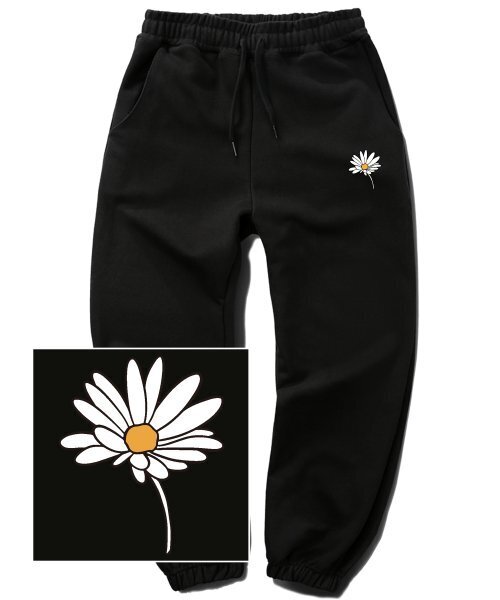 TRIPSHION(トリップション)の「PEACEFUL DAISY LOGO ジョガースウェットパンツ - ブラック(スウェットパンツ・メンズ・その他・LARGE/MEDIUM/X-LARGE)」の1枚目の写真