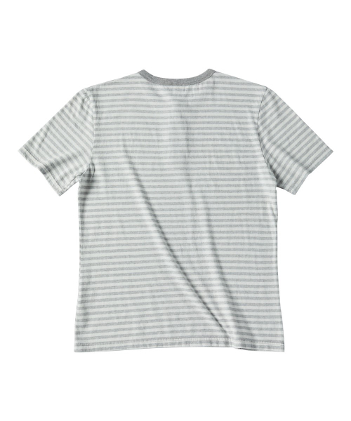 UNTITLED SEOUL(アンタイトル ソウル)の「アンタイトル ステリナイト ストライプ ヘンリーネック 半袖 メランジ ホワイト(Tシャツ/カットソー・メンズ・その他・MEDIUM/LARGE/X-LARGE)」の2枚目の写真