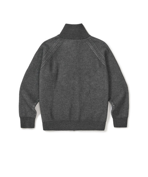 MMLG（エムエムエルジー）の「[Mmlg] TWO TONE HIGH NECK KNIT ZIPUP (CHARCOAL)（カーディガン/ボレロ・レディース・その他・LARGE/X-LARGE/SMALL/MEDIUM）」の2枚目の写真