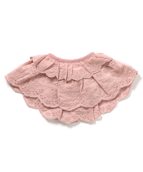 apres les cours（アプレレクール）の「レースつけ衿風スタイ（スタイ/よだれかけ・キッズ・オフホワイト/ピンク・90）」の2枚目の写真