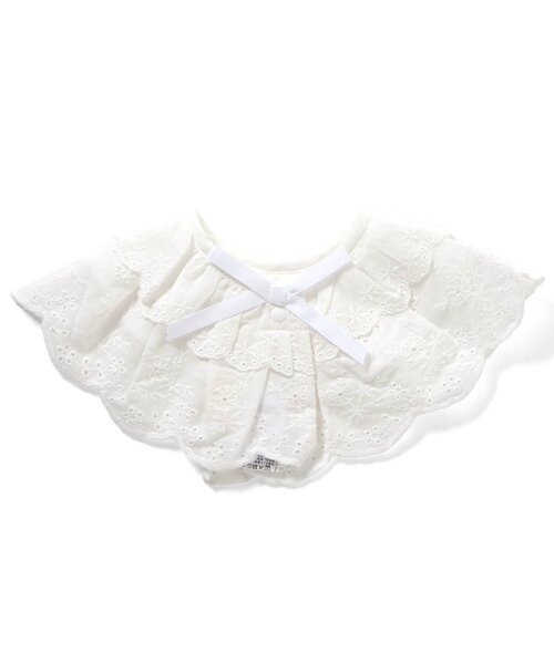 apres les cours（アプレレクール）の「レースつけ衿風スタイ（スタイ/よだれかけ・キッズ・オフホワイト/ピンク・90）」の9枚目の写真