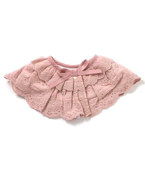 apres les cours（アプレレクール）の「レースつけ衿風スタイ（スタイ/よだれかけ・キッズ・オフホワイト/ピンク・90）」の8枚目の写真