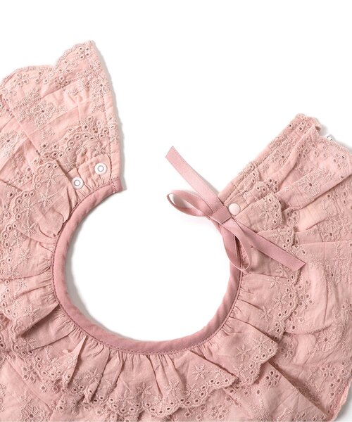 apres les cours（アプレレクール）の「レースつけ衿風スタイ（スタイ/よだれかけ・キッズ・オフホワイト/ピンク・90）」の7枚目の写真