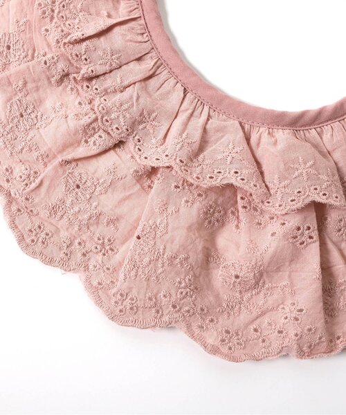 apres les cours（アプレレクール）の「レースつけ衿風スタイ（スタイ/よだれかけ・キッズ・オフホワイト/ピンク・90）」の5枚目の写真