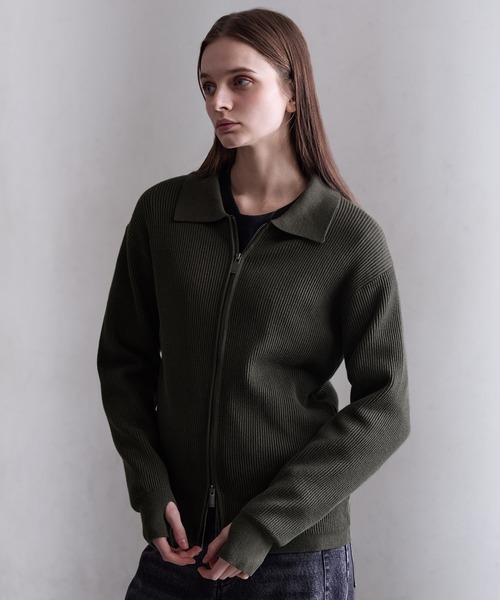 CLEL ミニマルカラードライバーズニットシャツ M CLEL】Minimal Collar Drivers Knit Shirt/ ミニマルカラードライバー