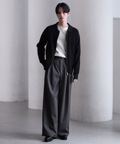 CLEL（クレイル）の「【CLEL】Minimal Collar Drivers Knit Shirt