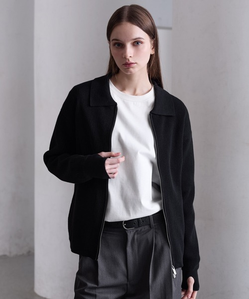 CLEL（クレイル）の「【CLEL】Minimal Collar Drivers Knit Shirt