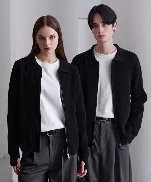 CLEL（クレイル）の「【CLEL】Minimal Collar Drivers Knit Shirt