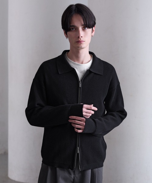 CLEL（クレイル）の「【CLEL】Minimal Collar Drivers Knit Shirt