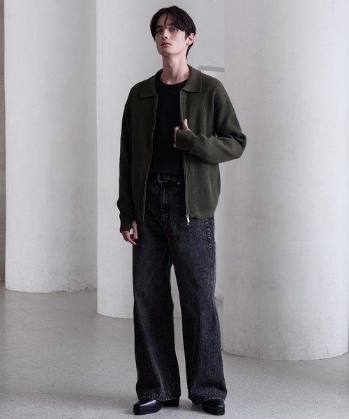 CLEL】Minimal Collar Drivers Knit Shirt/ ミニマルカラードライバー