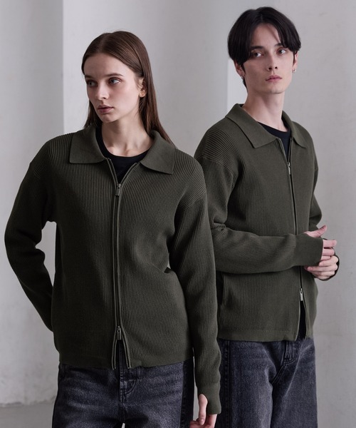 CLEL】Minimal Collar Drivers Knit Shirt/ ミニマルカラードライバー