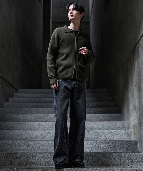 CLEL】Minimal Collar Drivers Knit Shirt/ ミニマルカラードライバー